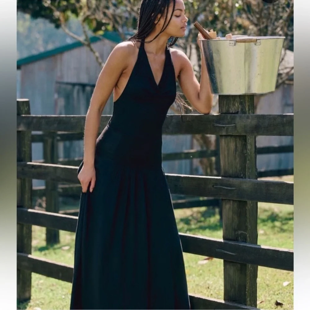 ❤️ NWT! Free People ‘Sasha Convertible Maxi Dress’ XL Black - Picture 4 of 9